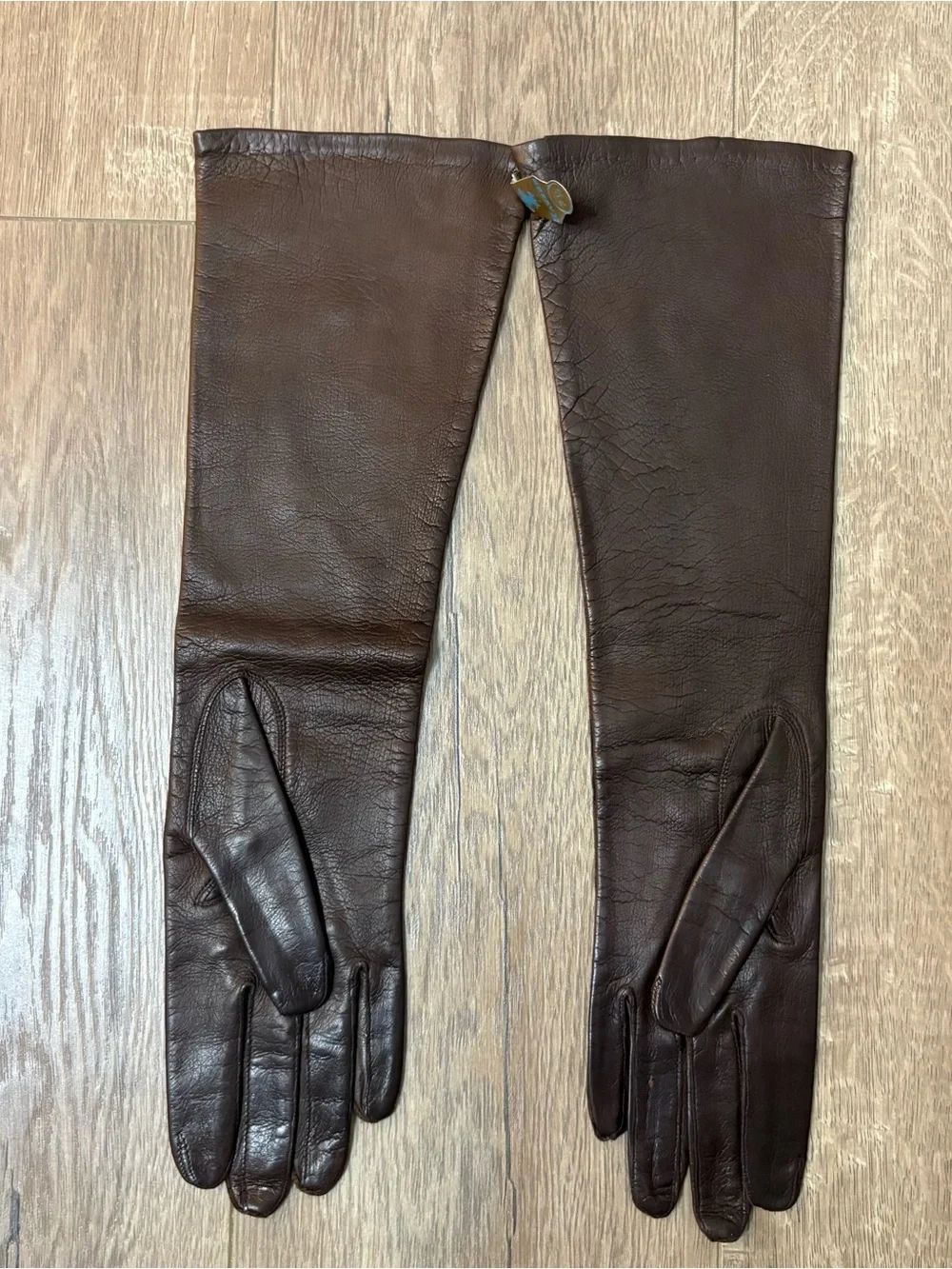 Vintage Kayser Women's Faux Leather Brown Driving Gloves Sz 7-1/2 Made In Italy